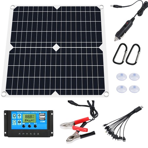 Solar Power Kit with Inverter Generator 100A Battery Charger Home Grid System US - Picture 7 of 46