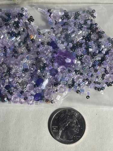 Jewelry making beads Glass & Stone Drilled 10.4 Oz Hundreds Of Beads - Picture 4 of 9