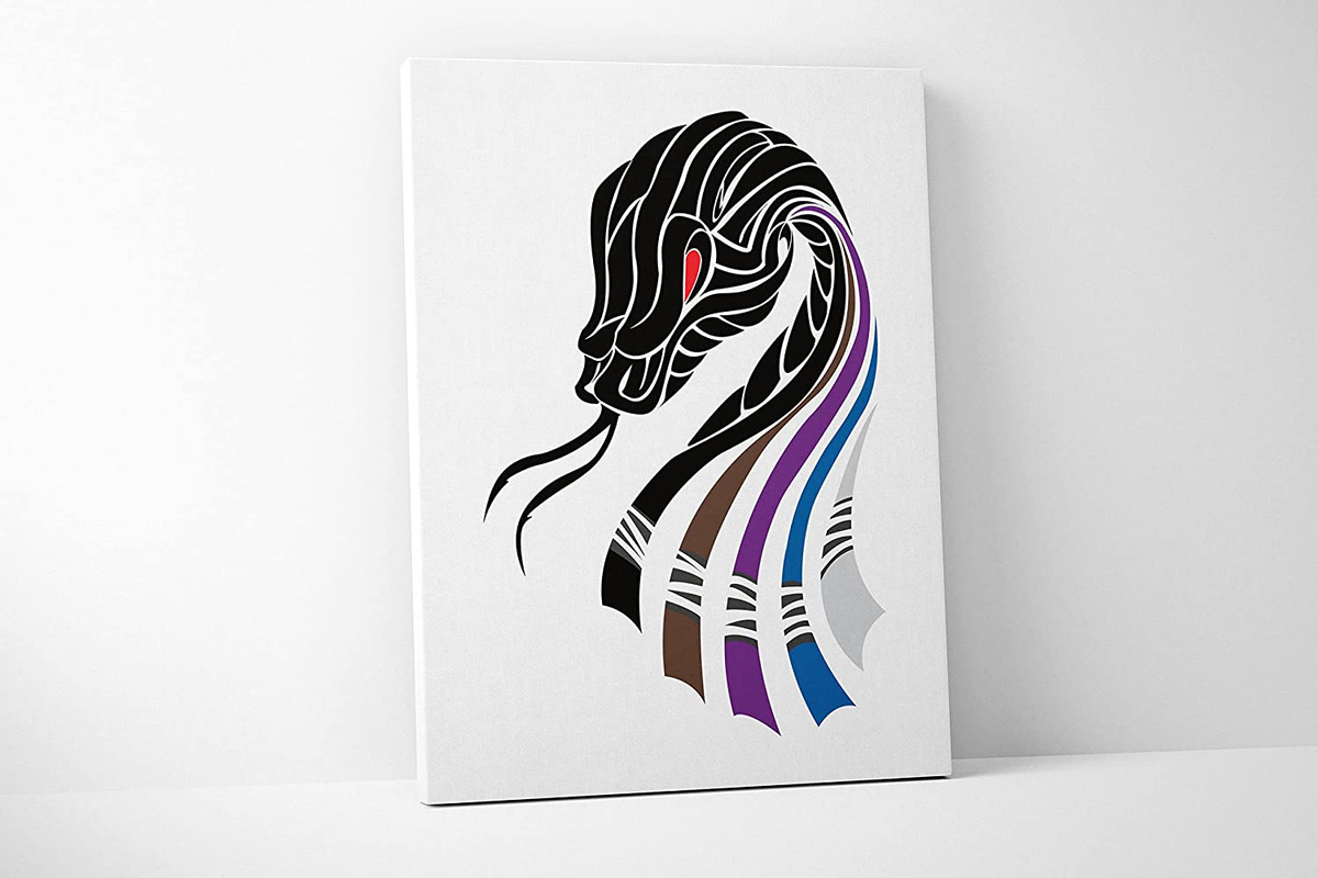 Snake Head Jiu Jitsu Canvas - Wall Art Brazilian BJJ (11 X 14