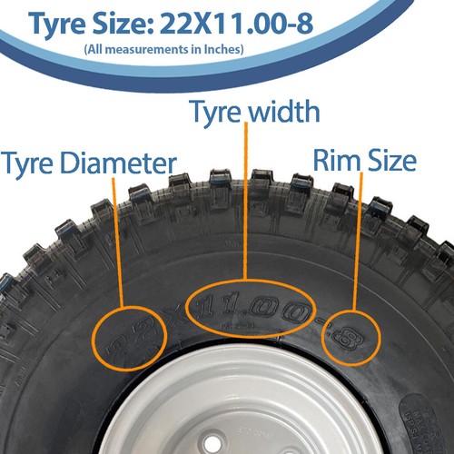22x11.00-8 Knobby Atv Quad Anhänger Set Räder Achsen Hitch Tragfähigkeit 310kgs - Bild 4 von 9