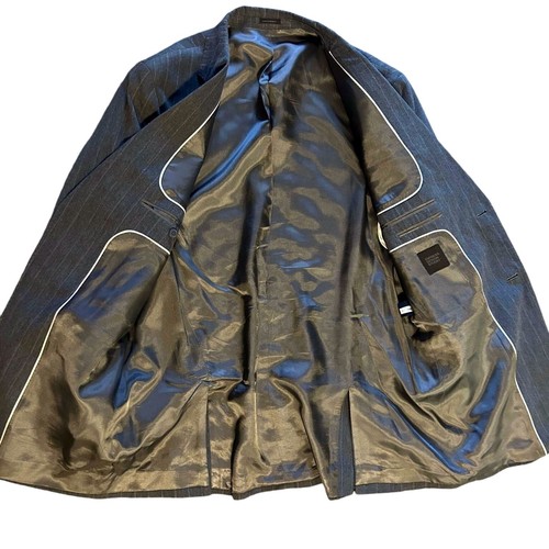 EXPRESS Men's Gray Pin Striped Suit Jacket 44L Cotton - Picture 4 of 7