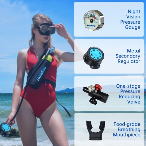 Mini Scuba Diving Case Kit Oxygen Tank Pump Equipment Underwater Breath Cylinder - Picture 19 of 48