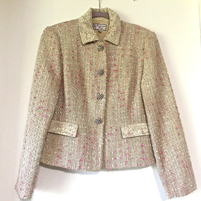 RARE vintage womens Jacket blazer size lace aurora borealis