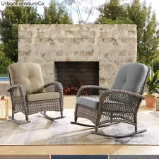Corvus Salerno Outdoor Handwoven Resin Wicker Rocking Chair