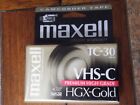 Sealed Maxell Vhs-C Hgx-Gold Tc-30 Blank Camcorder Video Cassette Tape Free Ship