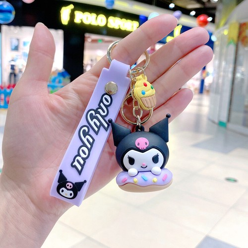 Anime Kuromi Keychain Cute Cartoon Key 3D Doll Toys Bag Pendant Game Gift - Picture 100 of 258