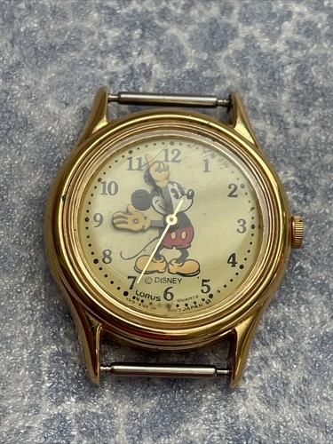 80's Lorus Disney Mickey Mouse Watch Gold Tone V515-6080 INCLUDES NEW BATTERY - Picture 3 of 8