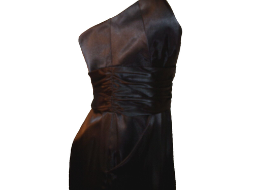 Vestido de Dama de Honor DAVID'S BRIDAL Negro Ajustado Sin Tirantes Estilo 83707 Talla 4-6 Usado en Excelente Condición - Imagen 10 de 11