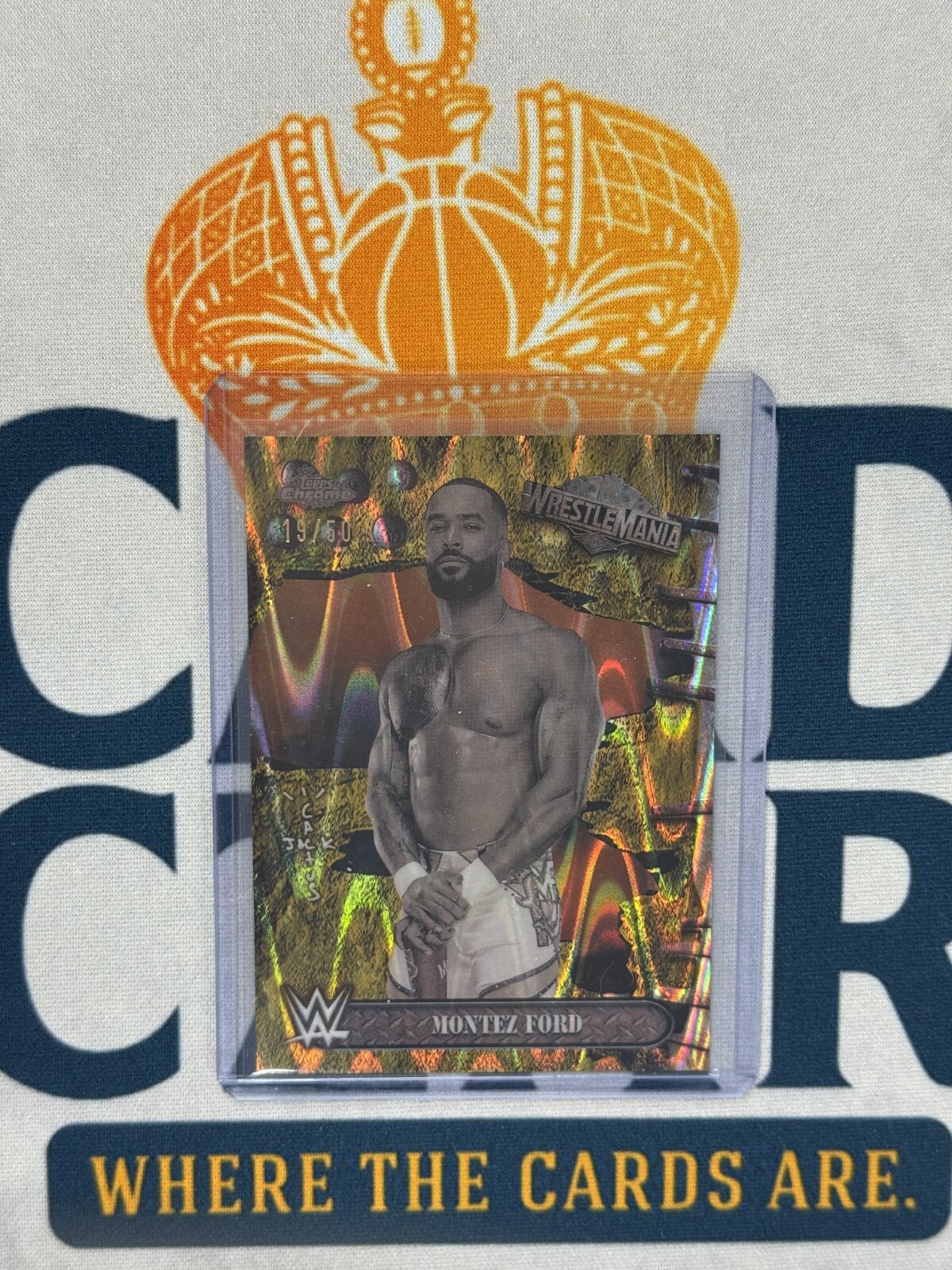 2025 Topps Chrome WWE Cactus Jack WrestleMania MONTEZ FORD Gold Wave /50 CP