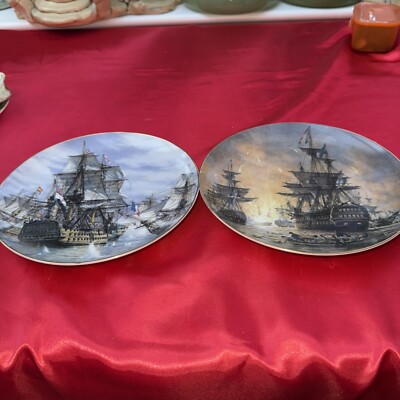 Great British Sea Battles Plate Nos. 2565 und 7141 aus Hamilton Plattensammlung