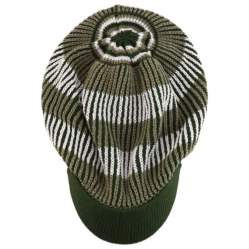 Striped Dreadlock Deep Shell Knitted Cotton Beanie Visor Cap - FREE SHIP - 第 13/13 張圖片