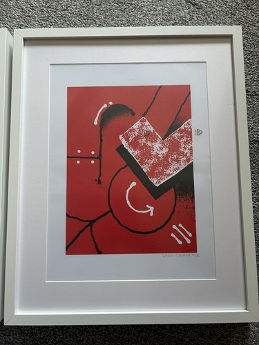 Darren John Künstler Contemp Drucke Original Sigs 10/35 rot blau Street Art Bilder - Bild 3 von 5