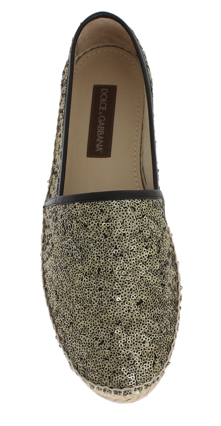 MV872 Dolce Gold & Gabbana Gold Dolce Sequined Logo Loafers Espadrilles 4cfc65 MV872 Dolce Gold & Gabbana Gold Dolce Sequined Logo Loafers Espadrilles 4cfc65