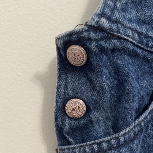 Vintage Levi's Denim Jean Overall Skirt Jumper Girls 3T Pink Flowers USA - Picture 3 of 7
