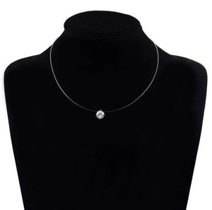 Unsichtbare Nylon Kette Halskette Schwebende Strassstein Crystal Klar 8mm Ebay