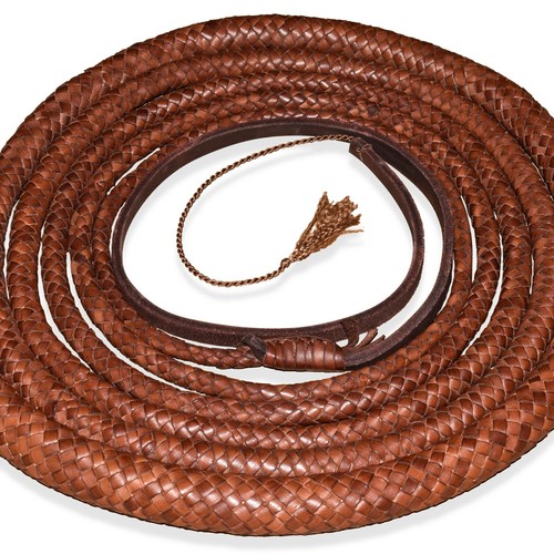 Genuine Leather Stock Whip, 15.3 Feet 16 Plaited, Heavy Duty Whip Fully Handmade - Picture 6 of 10