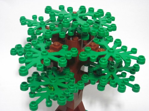 Custom forest tree with 14 green leaves, all new parts, FREE U.S. Shipping! - Picture 3 of 4