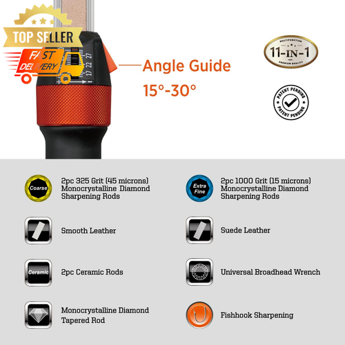 210N TRANSFOROD 11-in-1 Knife Sharpener β Adjustable Angle,Diamond& Ceramic Rods - Picture 3 of 12