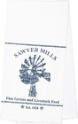 VHC Brands Sawyer Mill White Blue Windmill Cotton Muslin Bleached White Kitchen