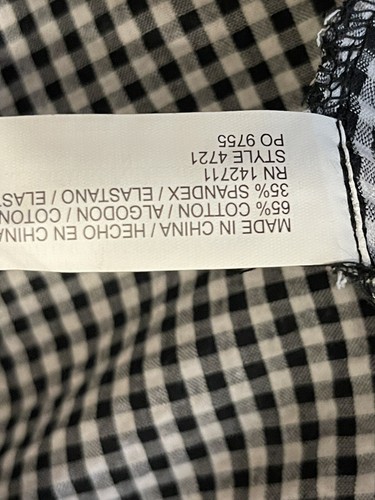 Eloquii 24 Black White Gingham Shirt Flutter Cap Sleeve Button Up Top NWT - Picture 9 of 10