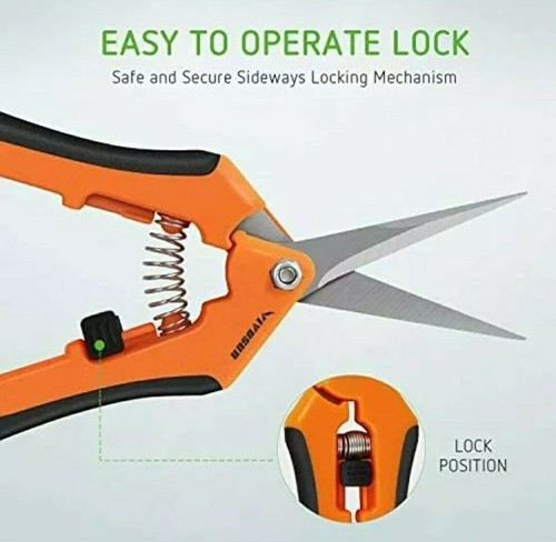 Gardening Lawn Hand Pruner Pruning Shear Curved Grass Scissor Precision Blade - Picture 4 of 5