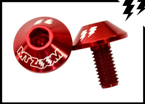 MT ZOOM SHROOM BOTTLE CAGE BOLTS x2 red orange silver, black, racing green, blue - Picture 6 of 9