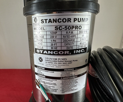 Stancor SC-50PRO Submersible Cutter Sewage Pump - Picture 7 of 11