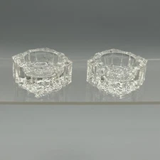 Antique 1870 Bakewell Pears (?) Beveled Paneled Square Salt Cellars HJ 2894 Lot2