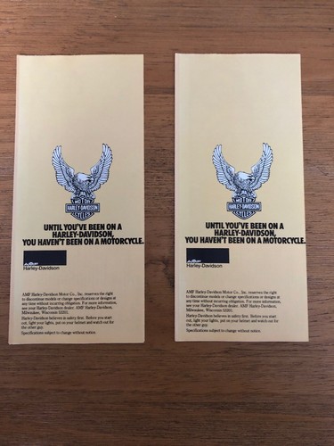 1979 NOS AMF RARE VINTAGE HARLEY DAVIDSON MOTORCYCLE V-TWIN BROCHURE LOT OF 2 - Picture 2 of 4