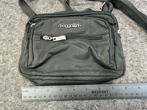 SCHÖNE BAGGALLINI Triple Zip Essential Travel Nylon leichte Umhängetasche grau - Bild 3 von 7