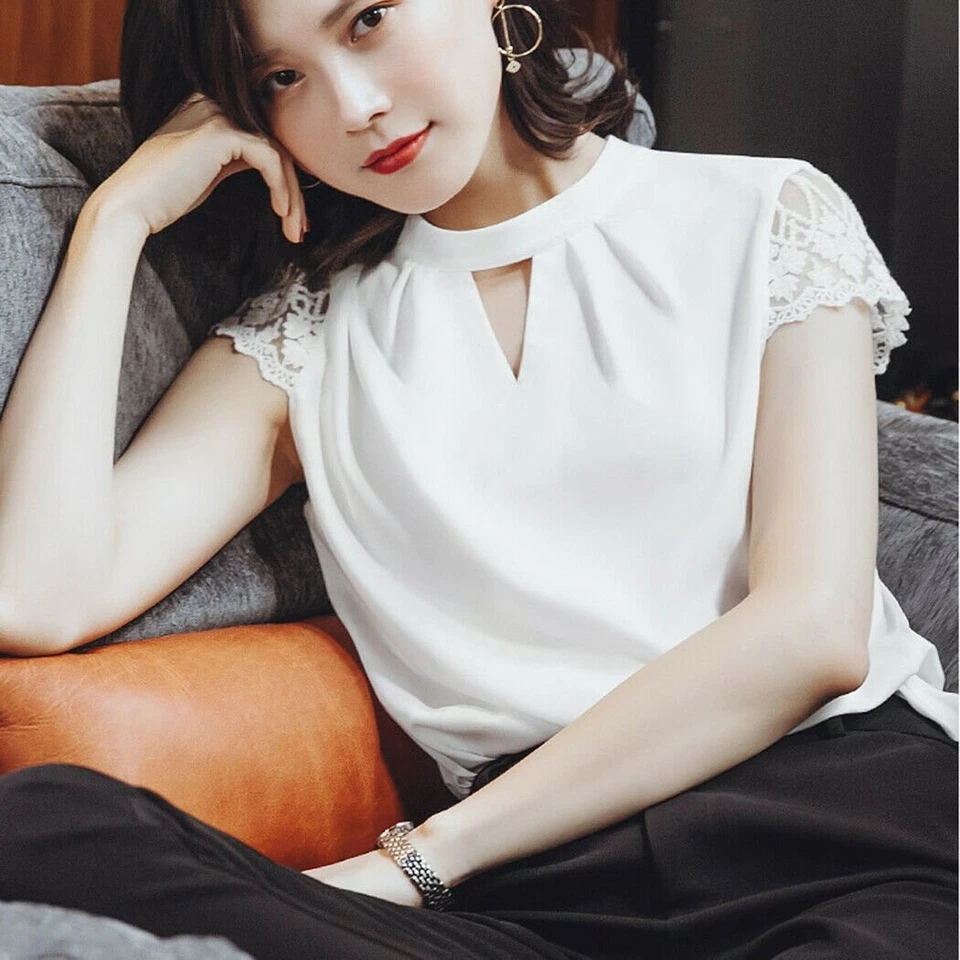 Short Sleeve Shirt Women T-Shirt Floral Tee V-Neck Top Blouse