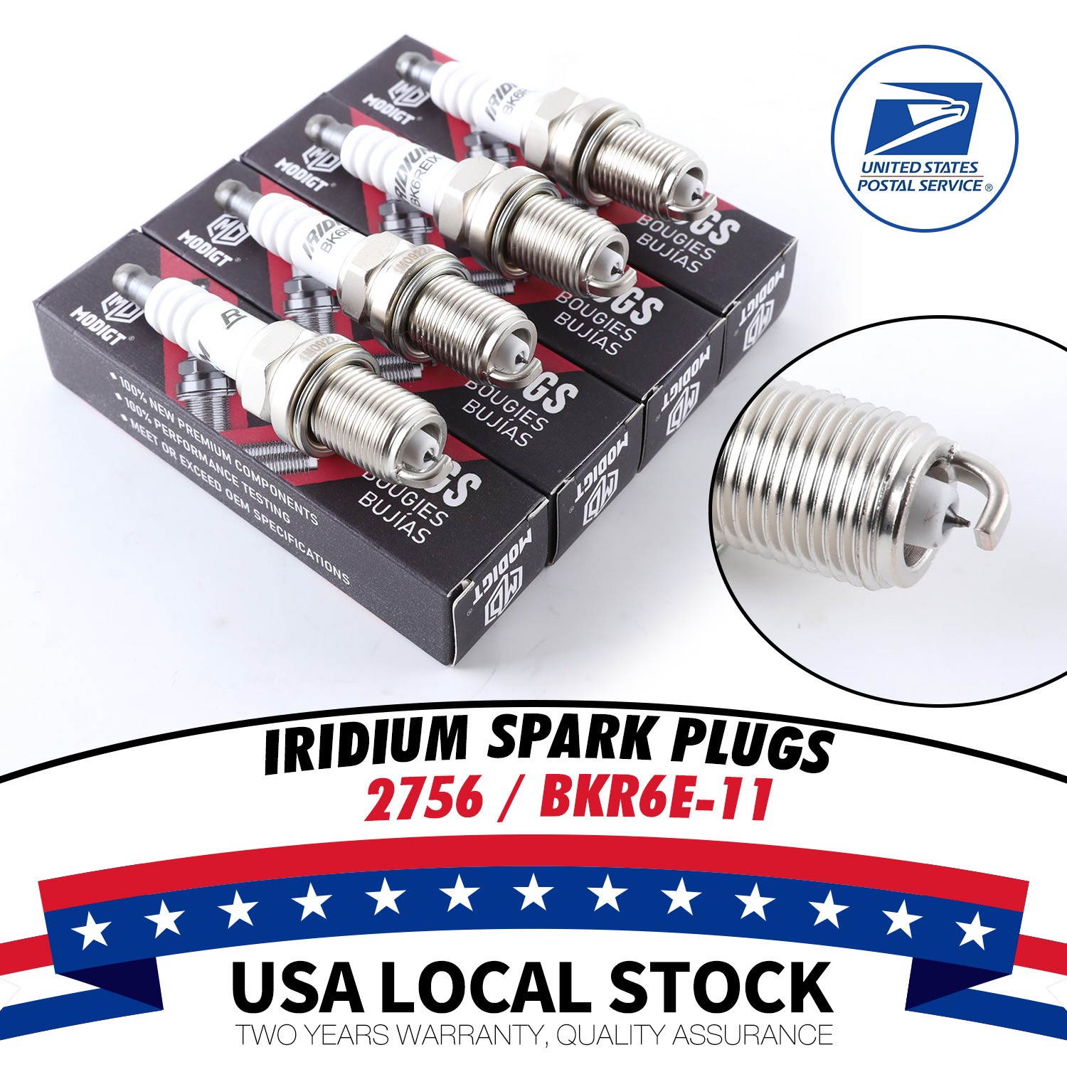 4X FOR NGK 2756/BKR6E-11 For NGK Modigt Resistor Spark Plugs OEM High Quality