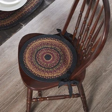 Chair Pad Heritage Farms Jute Primitive 15in Round Braid Seat Cushion VHC Brands