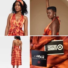 HOUSE OF AAMA HALTER STRIPE DRESS Sz 3X NWT