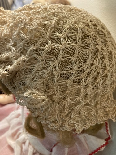 Vintage Crocheted Mesh Doll Cap - Picture 3 of 9