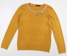 Womens UK Size M Saloos Yellow Pullover Sweatshirt