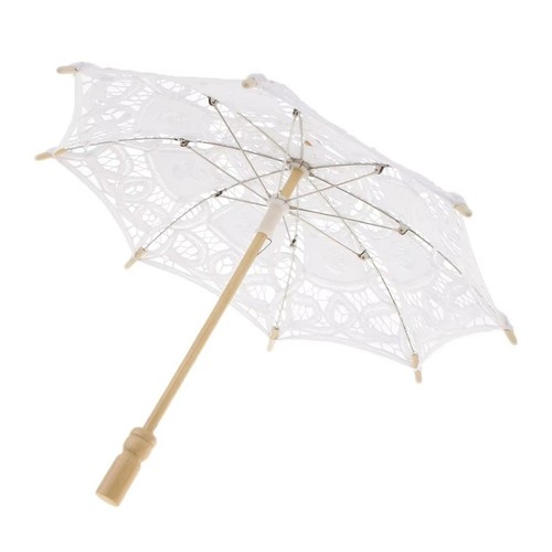 15inch Lace Sun Umbrella Embroidered Sun Parasol Children Kids - Picture 12 of 18