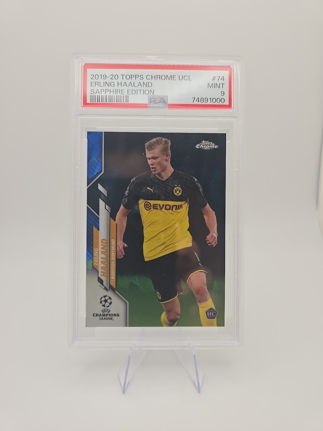 Erling Haaland 2019 Topps Chrome UEFA Champions League Sapphire