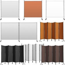 Uimoso Office Partition Room Divider Wall71"x72"/142"x72" Gray/Brown/Cream