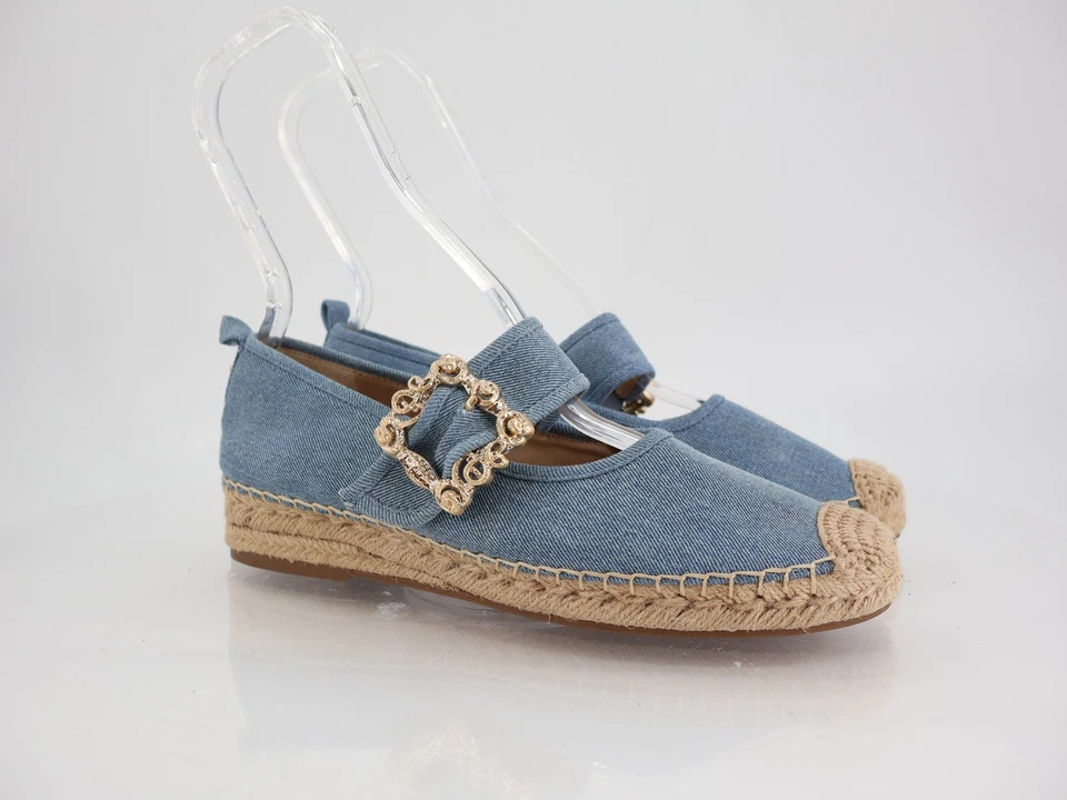 Alpargata Sam Edelman Maddy Mary Jane Plana Talla 9 Azul Denim Tela Cómodos Zapatos Foto 2 de 4