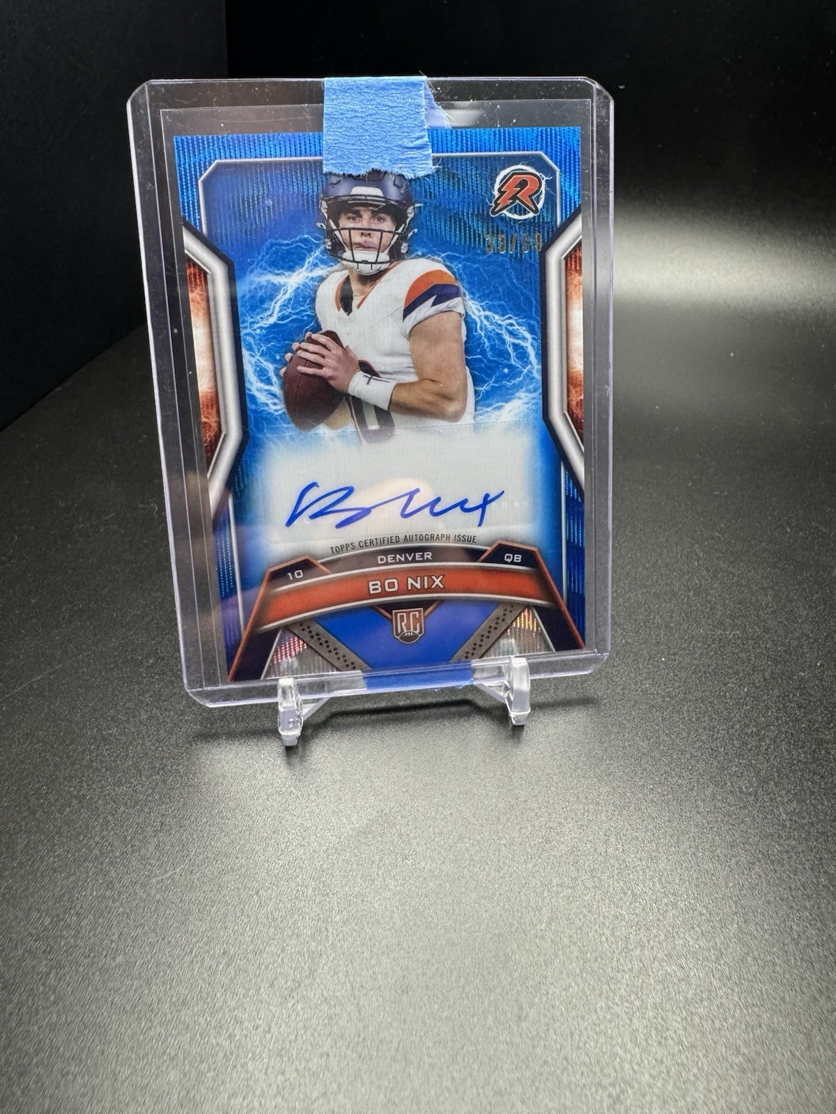 2024 topps resurgence bo nix Blue Surge Refractor Auto  /99 Color Match Broncos