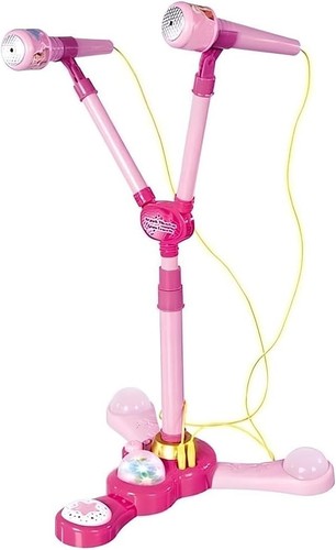 Microfono Giocattolo con Asta e Luci Microfono Bambino Bambina Doppio Microfono - Foto 2 di 9