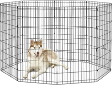 New World Folding Metal Dog Exercise Pen, Indoor/Outdoor Playpen with No Door, P