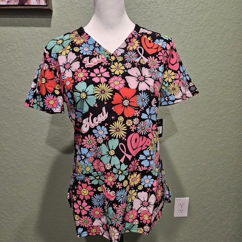 NWT- Womens Scrub Top Love Hope Heal from Dickies Size Small - Picture 1 of 7