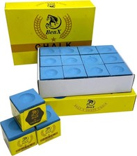 Pool Cue Chalk 24 Pack 2x12 Boxes - Blue Billiard Chalk Cubes, High Grip Formu