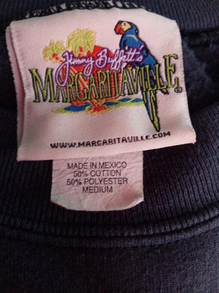 Jimmy Buffett's Margaritaville Orlando Sweatshirt Size Medium Grey/Blue Vtg - Image 3 of 4