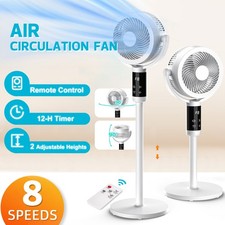 Pedestal Fan 3D Oscillating 74-101cm Adjustable Standing Fan 8 Speeds Timer