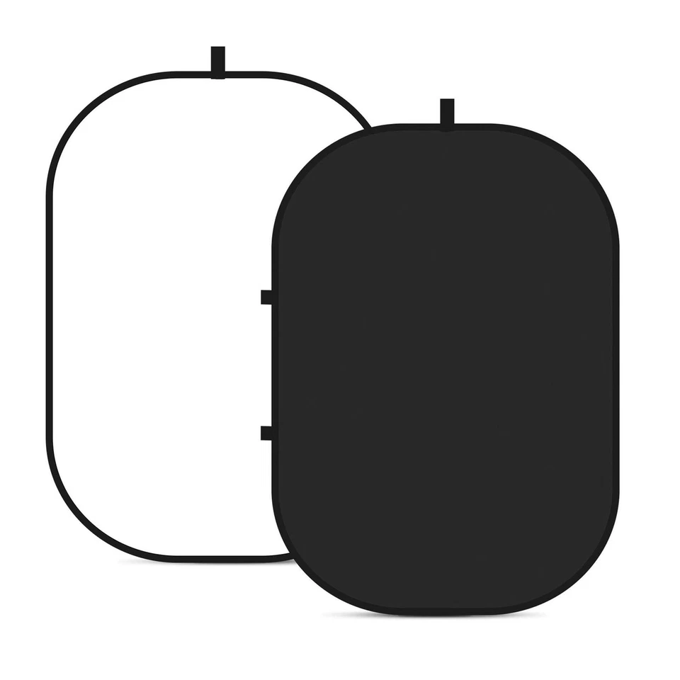 Telón de fondo blanco negro Chromakey de 5x7 pies/1,5 x 2 m con soporte de 7,8 pies/2,4 m, 2 en 1 rev... Foto 3 de 4