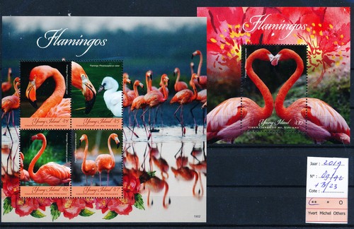LS43599 St Vincent 2019 Young Island flamingos animals birds sheets MNH