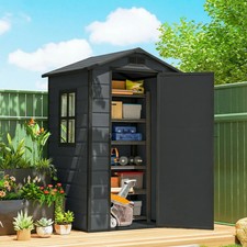 4x3ft Plastic Garden Shed Outdoor Gear Tools Equipments Storage Lockable Door